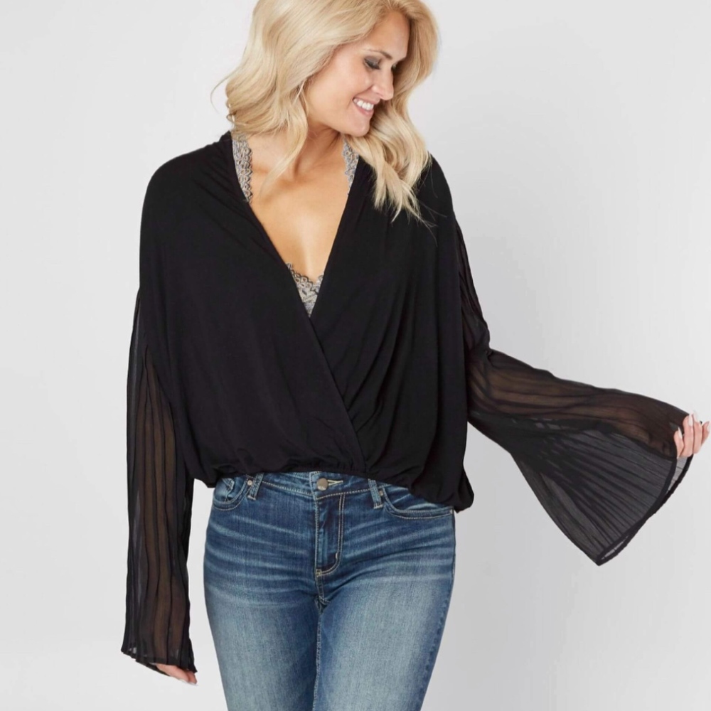red by BKE Surplice Top